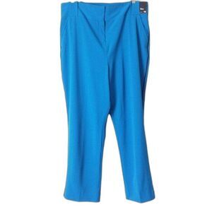 New York & Company Slim Ankle Career Pants Black Pedestrian Stripe 16